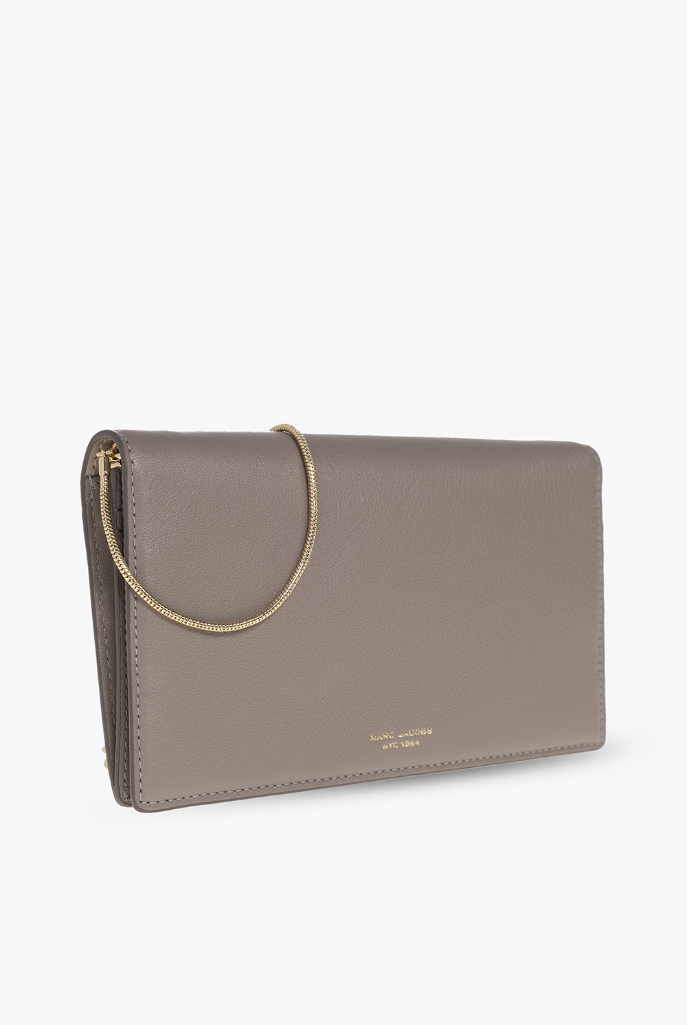 Grey 'The Slim 84 Mini' wallet with shoulder strap Marc Jacobs